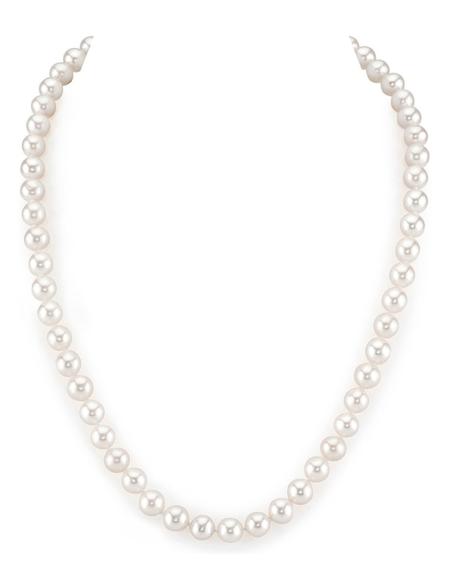 Black white pearl necklace deals