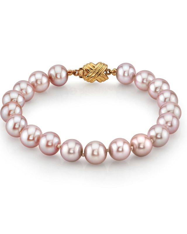8.0-8.5mm Pink Freshwater Pearl Bracelet - AAAA Quality - Third Image