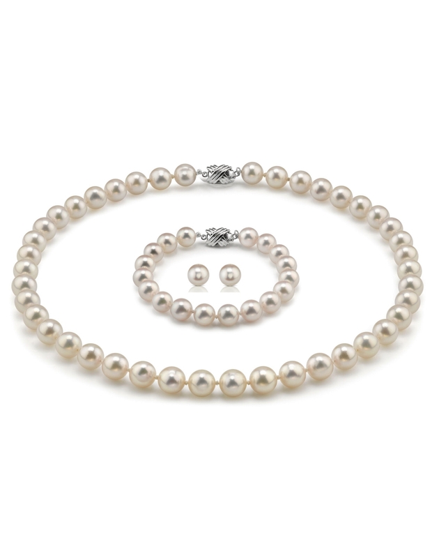 10-10.5mm Japanese Akoya White Pearl Set
