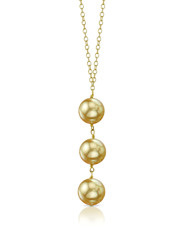 Golden South Sea Pearl Triple Drop Pearl Pendant