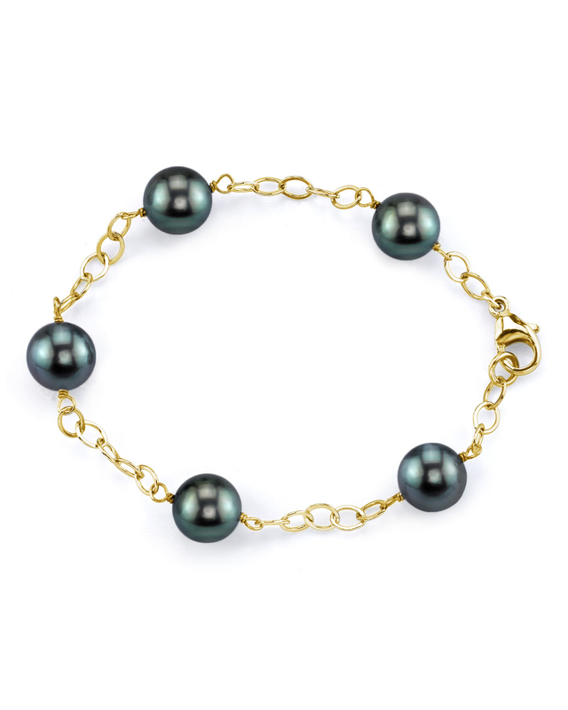9-10mm Tahitian South Sea Pearl Tincup Bracelet - Secondary Image