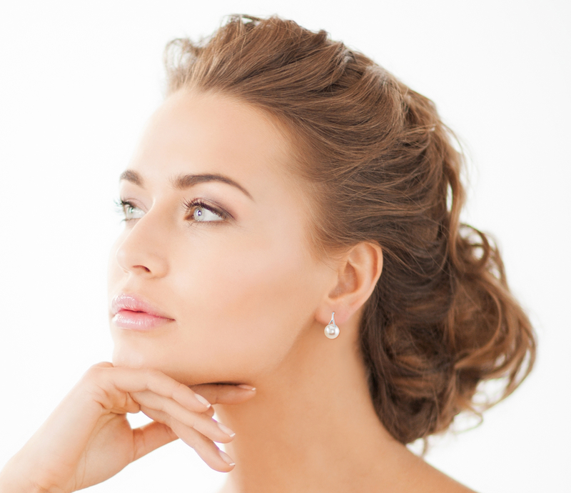 White South Sea Pearl Lindsey Earrings - Model Image