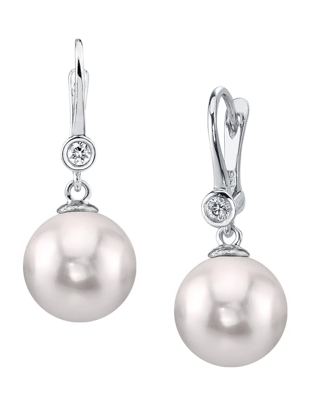 Akoya Pearl & Diamond Michelle Earrings- Choose Your Pearl Color