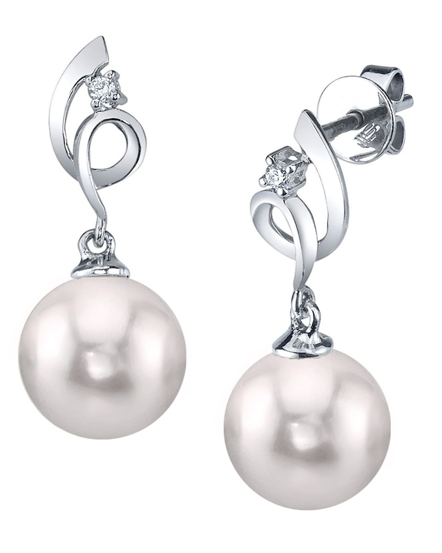 14K Gold Akoya Pearl & Diamond Symphony Earrings