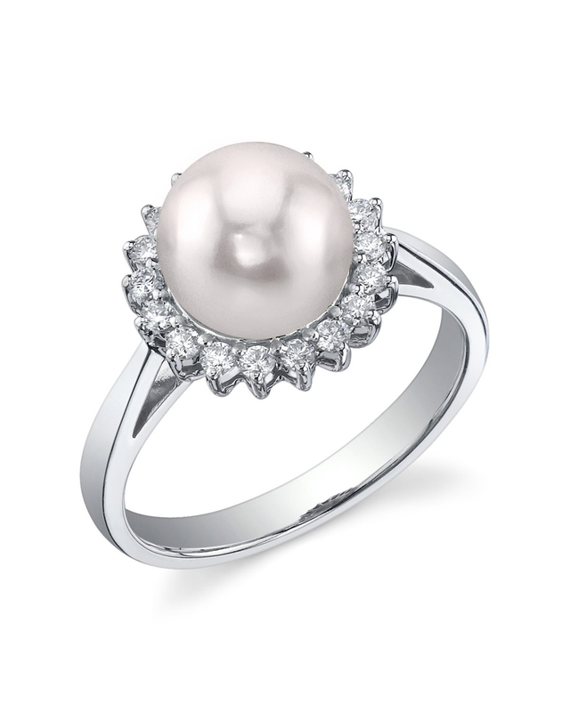 Akoya Pearl & Diamond Solar Ring