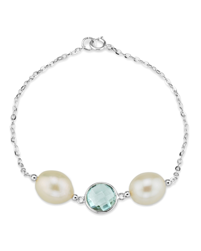 14K Gold Freshwater Pearl \u0026 Topaz 