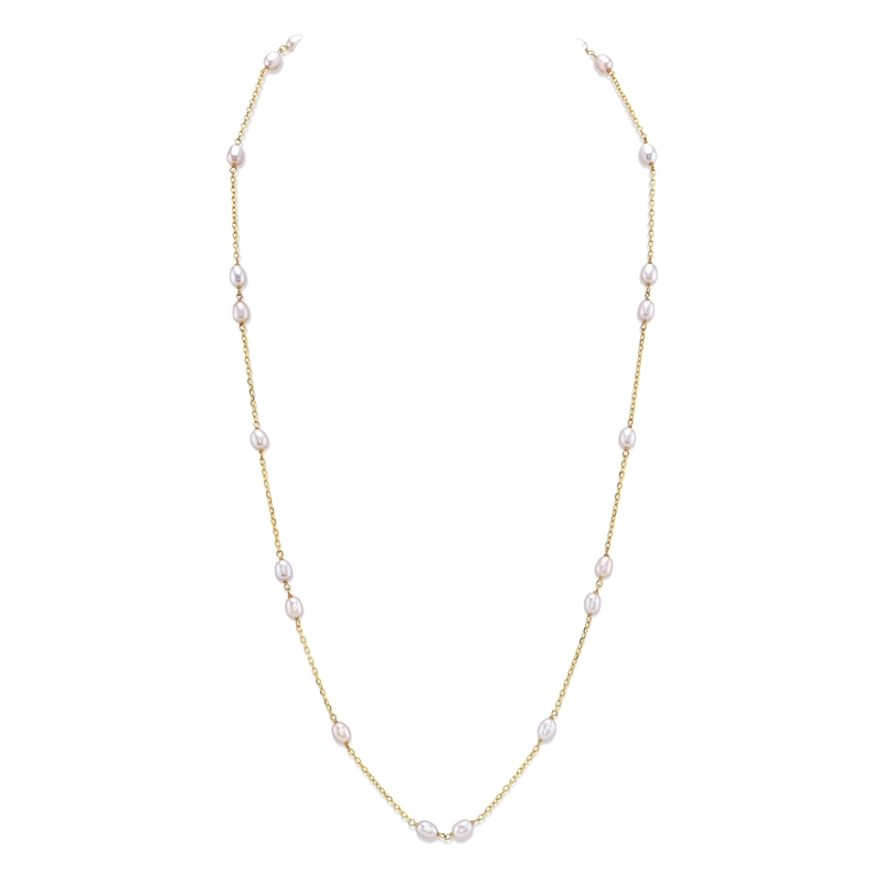 White Freshwater Pearl Tincup Anna Necklace