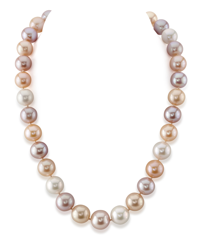 11.5-12.5mm Freshwater Multicolor Pearl Necklace - AAA Quality