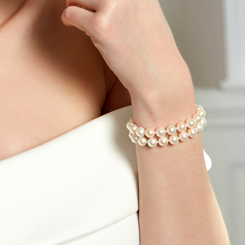 Freshwater Double Pearl Bracelet - Model Image