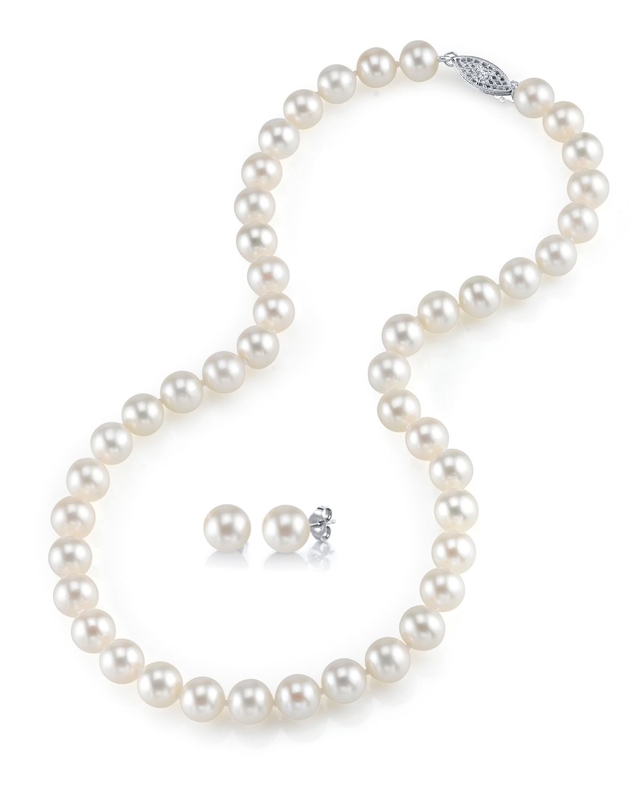 7.0-7.5mm Freshwater Choker Pearl Necklace & Earrings