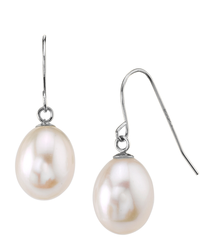 14K Gold Drop-Shape Freshwater Pearl Iris Earrings