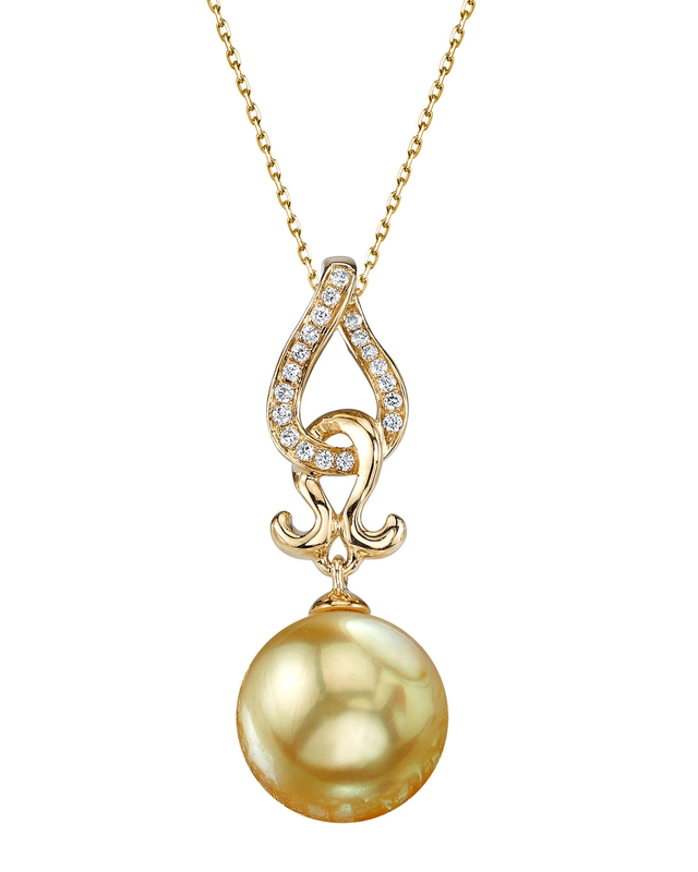 Golden Pearl & Diamond Judy Pendant