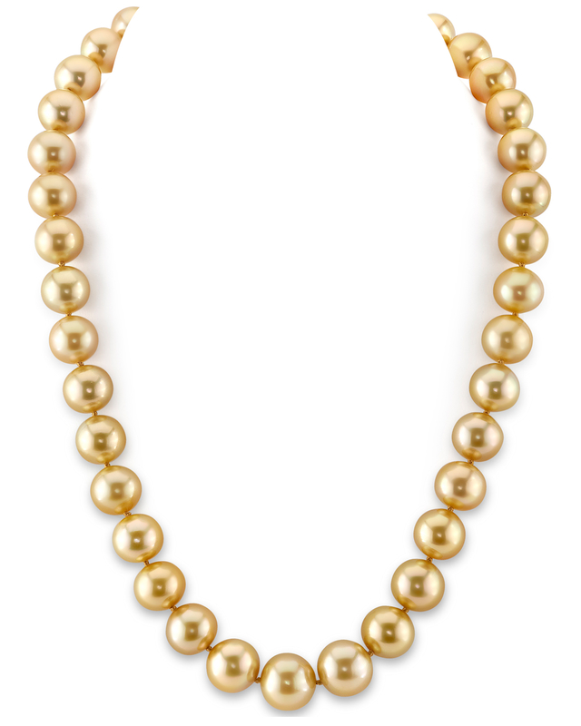 11-13mm Golden South Sea Pearl Necklace - AAA Quality