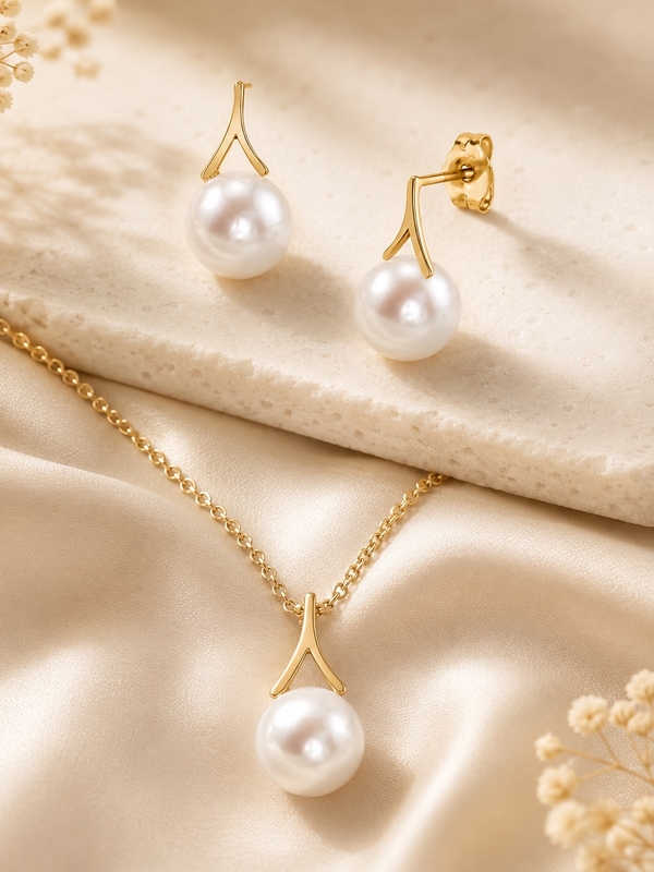 Akoya Pearl Lindsey Pendant & Earring Set - Secondary Image
