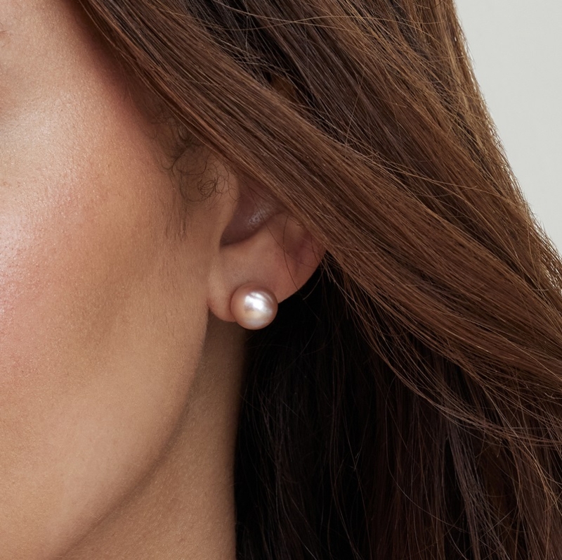 Pearl shop earrings round