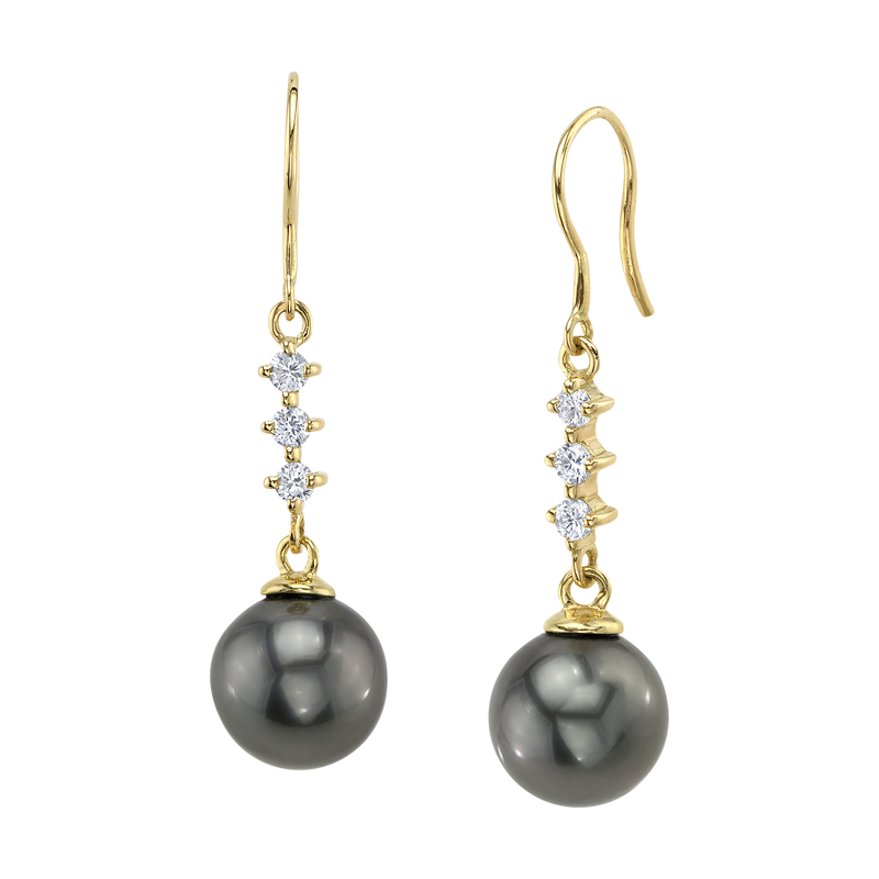 Tahitian South Sea Pearl & Lab Grown Diamond Lydia Earrings