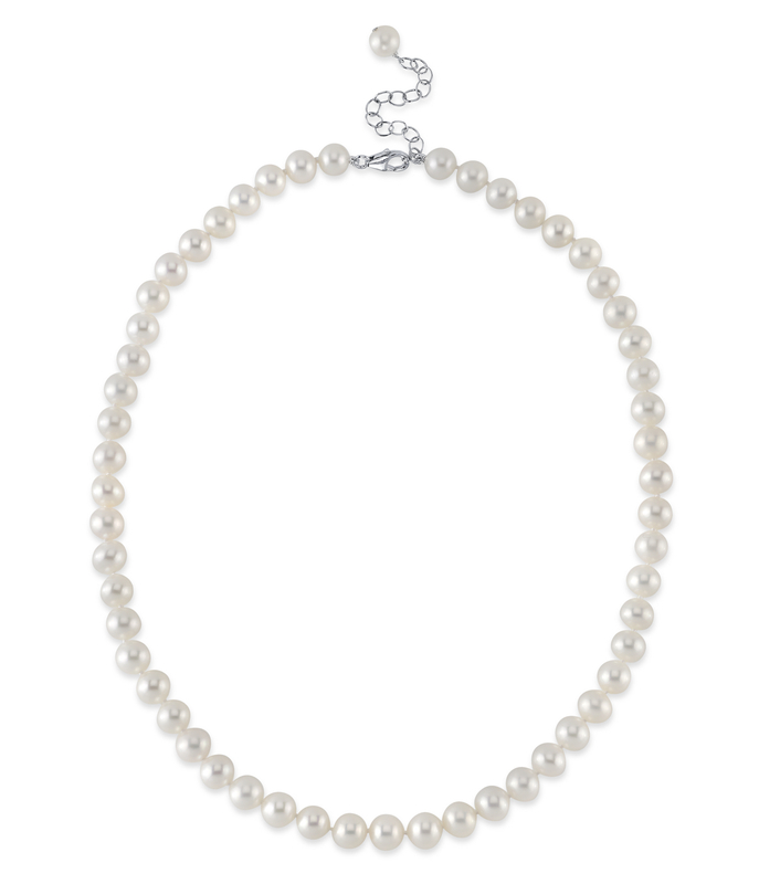 8.0-8.5mm White Freshwater Pearl Necklace for Men