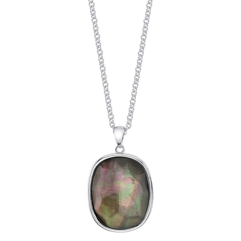 Black Mother of Pearl Cultured Pearl Peyton Pendant Necklace