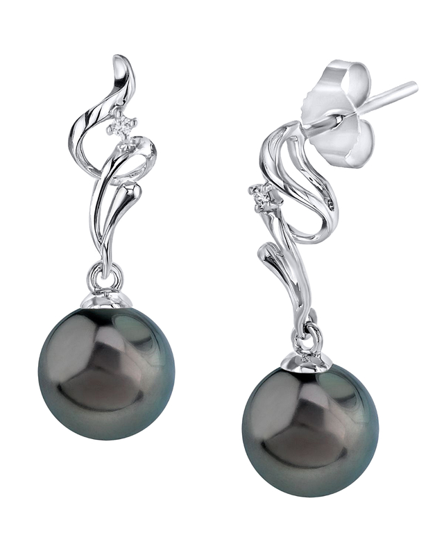 Tahitian South Sea Pearl & Diamond Aria Earrings