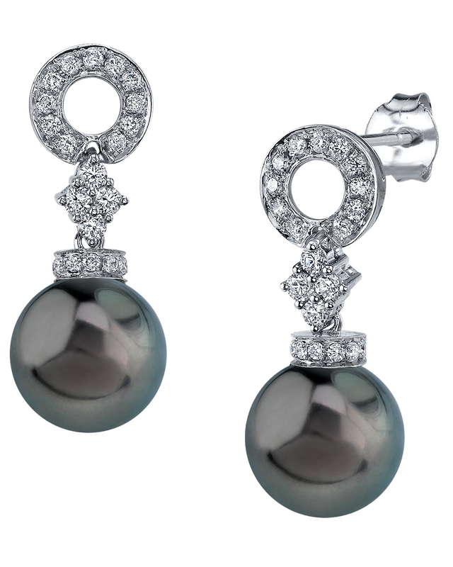 Tahitian South Sea Pearl & Diamond Vanessa Earrings