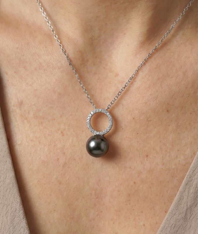 Tahitian South Sea Pearl & Diamond Maya Pendant - Secondary Image