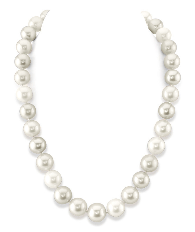 11.5-12.5mm White Freshwater Pearl Necklace - AAA Quality