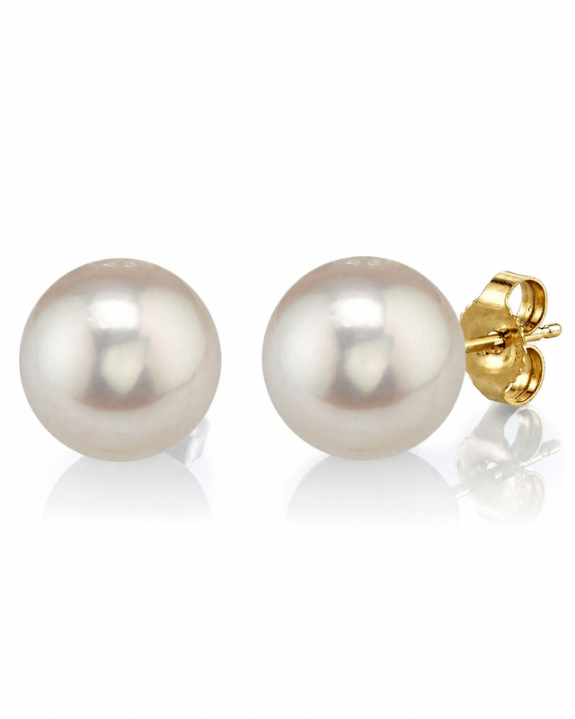 12mm White Freshwater Round Pearl Stud Earrings