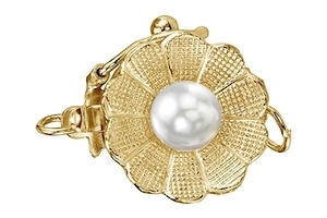 Pearl Flower Clasp   14K Yellow Gold