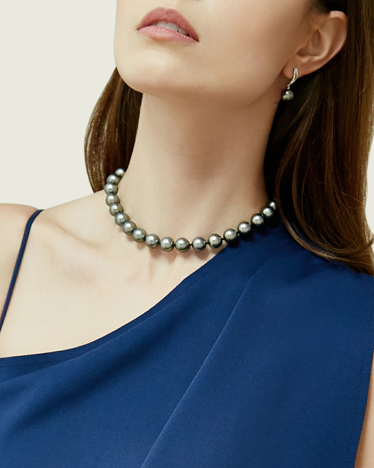 8-10mm Silver Tahitian South Sea Pearl Necklace - AAAA Quality