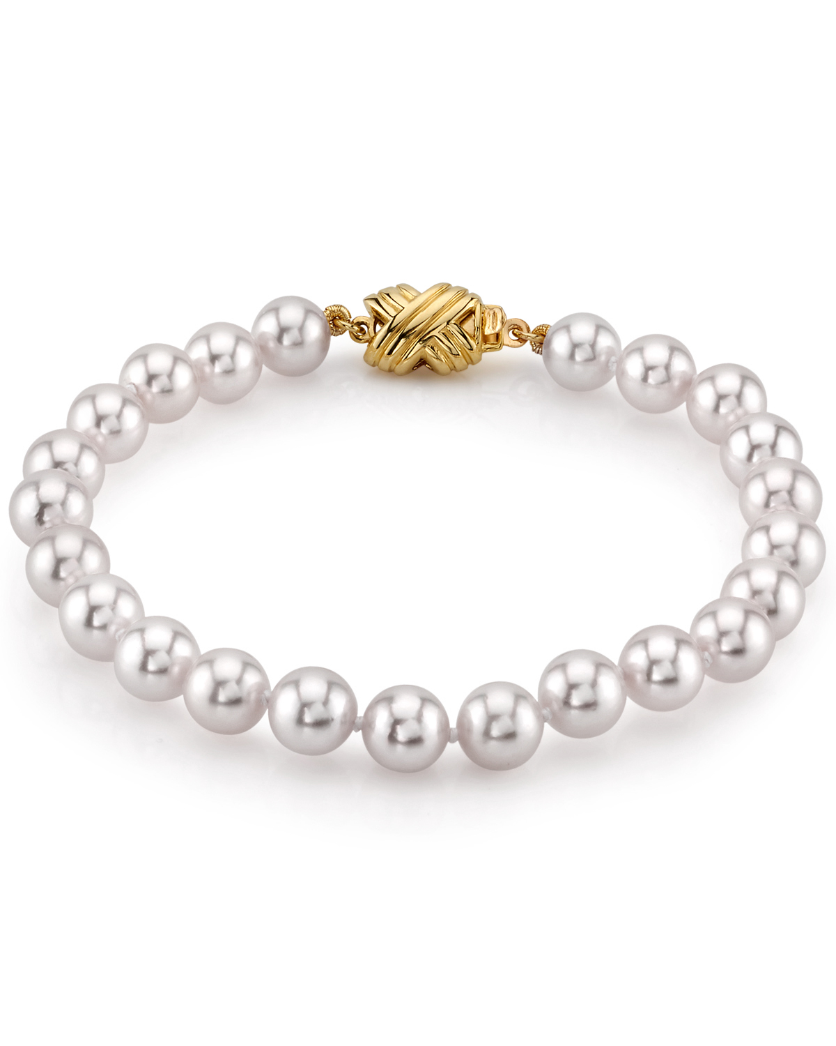 6.5-7.0mm Akoya White Pearl Bracelet - AAA Quality