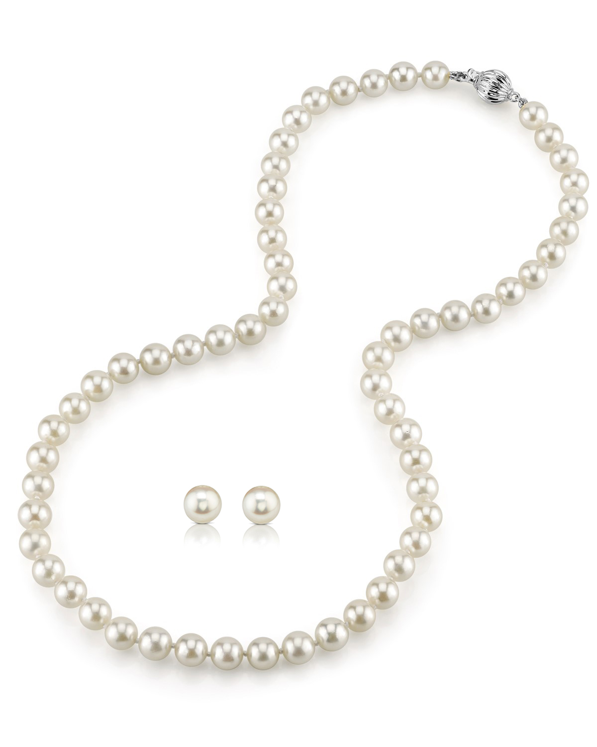 6.5-7.0mm Hanadama Pearl Necklace and Earring Set