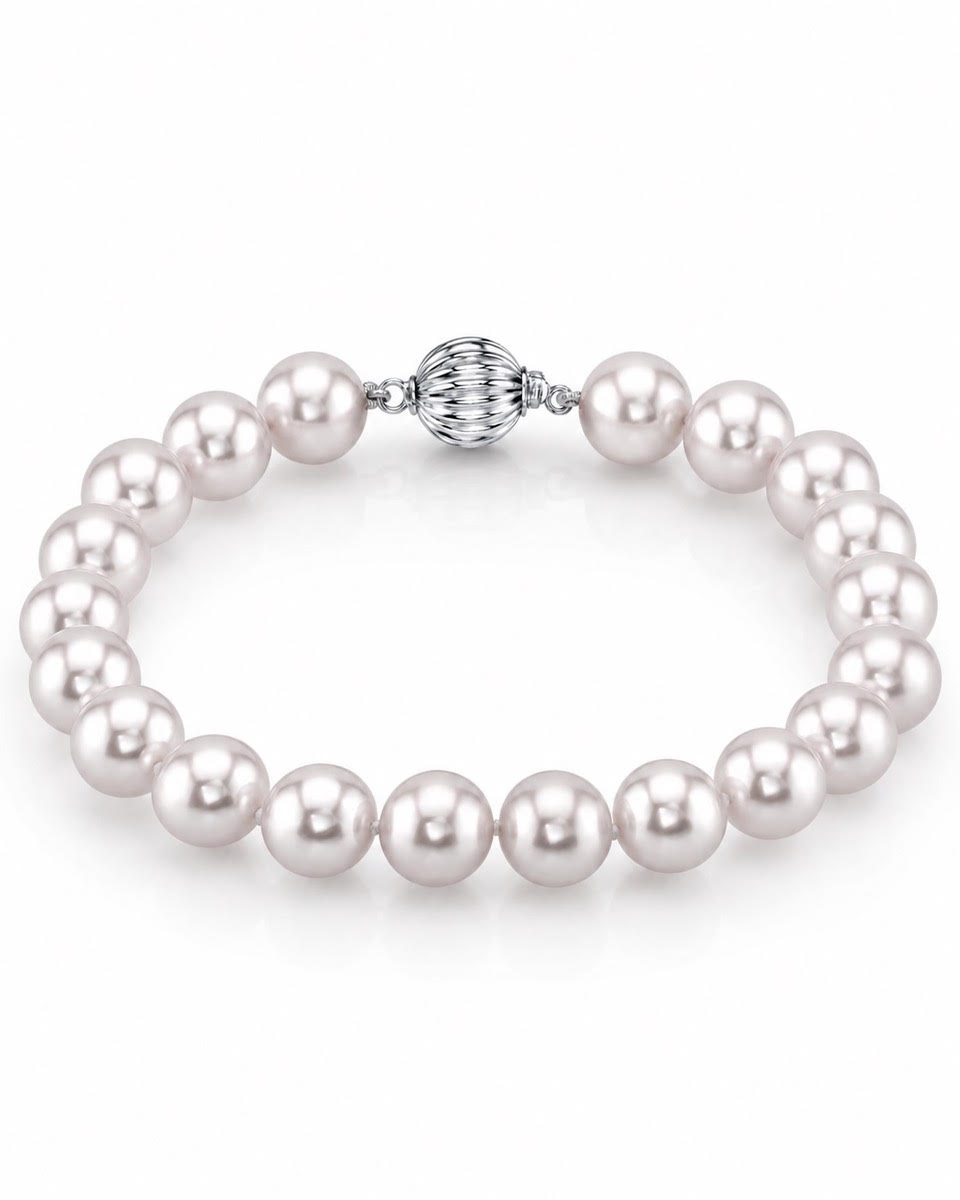 7.5-8.0mm Akoya White Pearl Bracelet - AAA Quality
