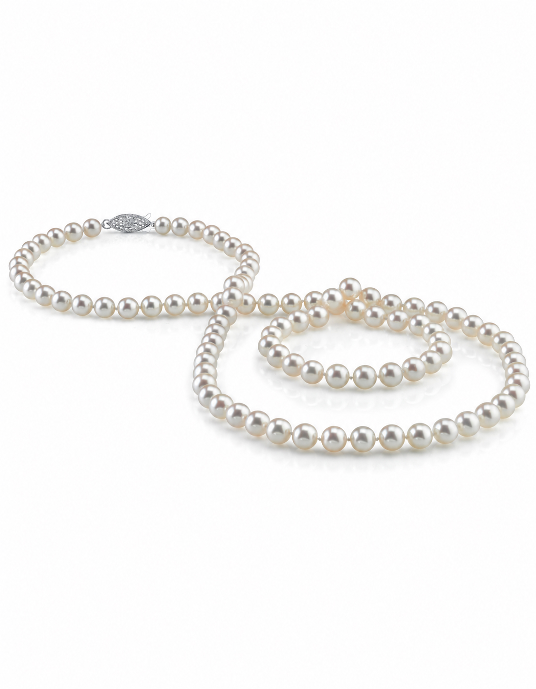 7.5-8.0mm Opera Length Japanese Akoya Pearl Necklace