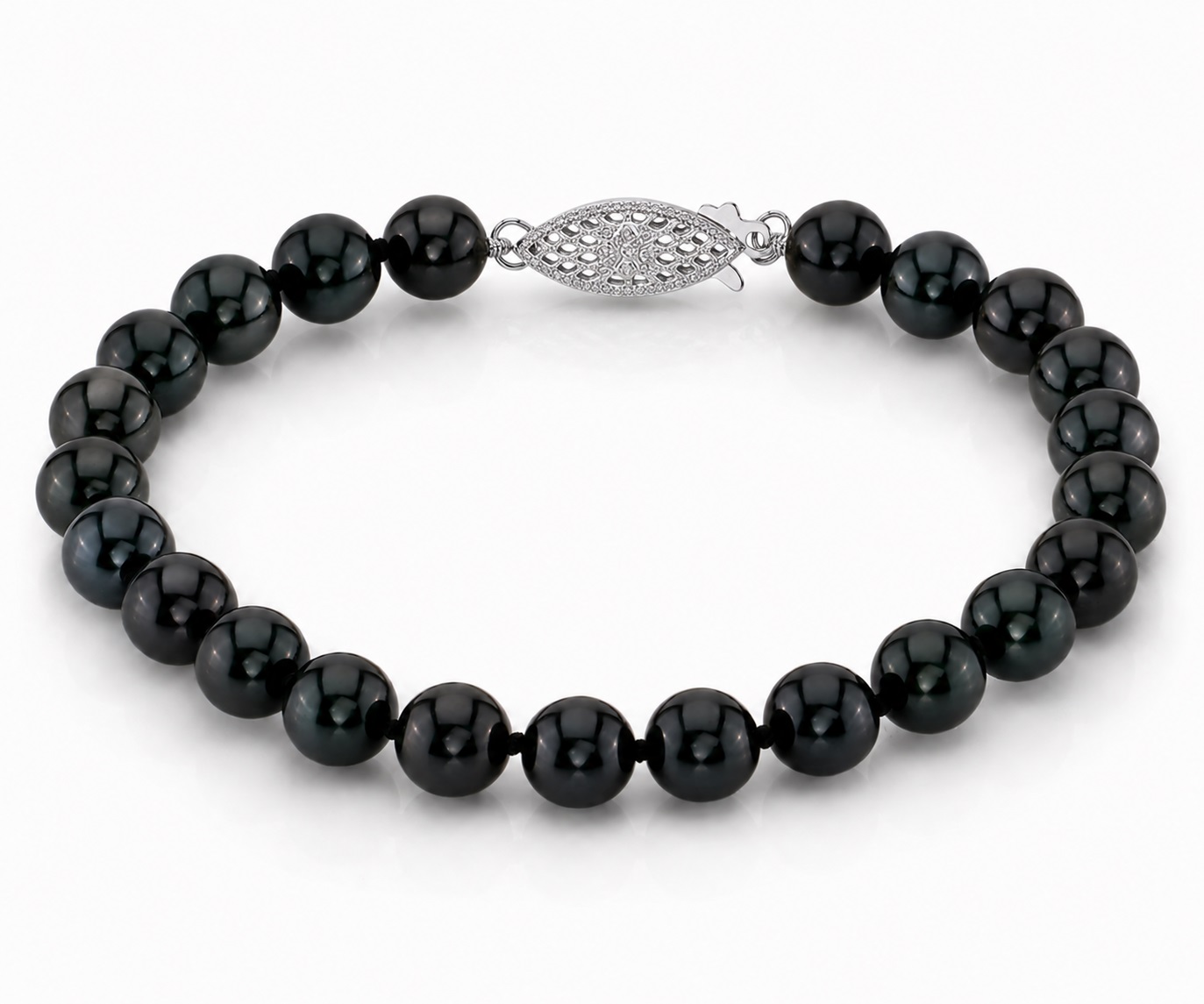7.0-7.5mm Black Freshwater Pearl Bracelet - AAA Quality