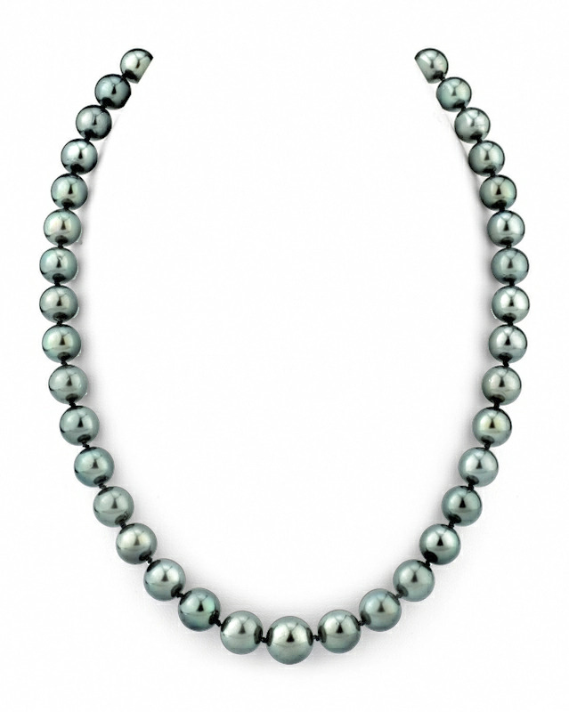 9-11.4mm Peacock Tahitian South Sea Pearl Necklace - PSL Certified
