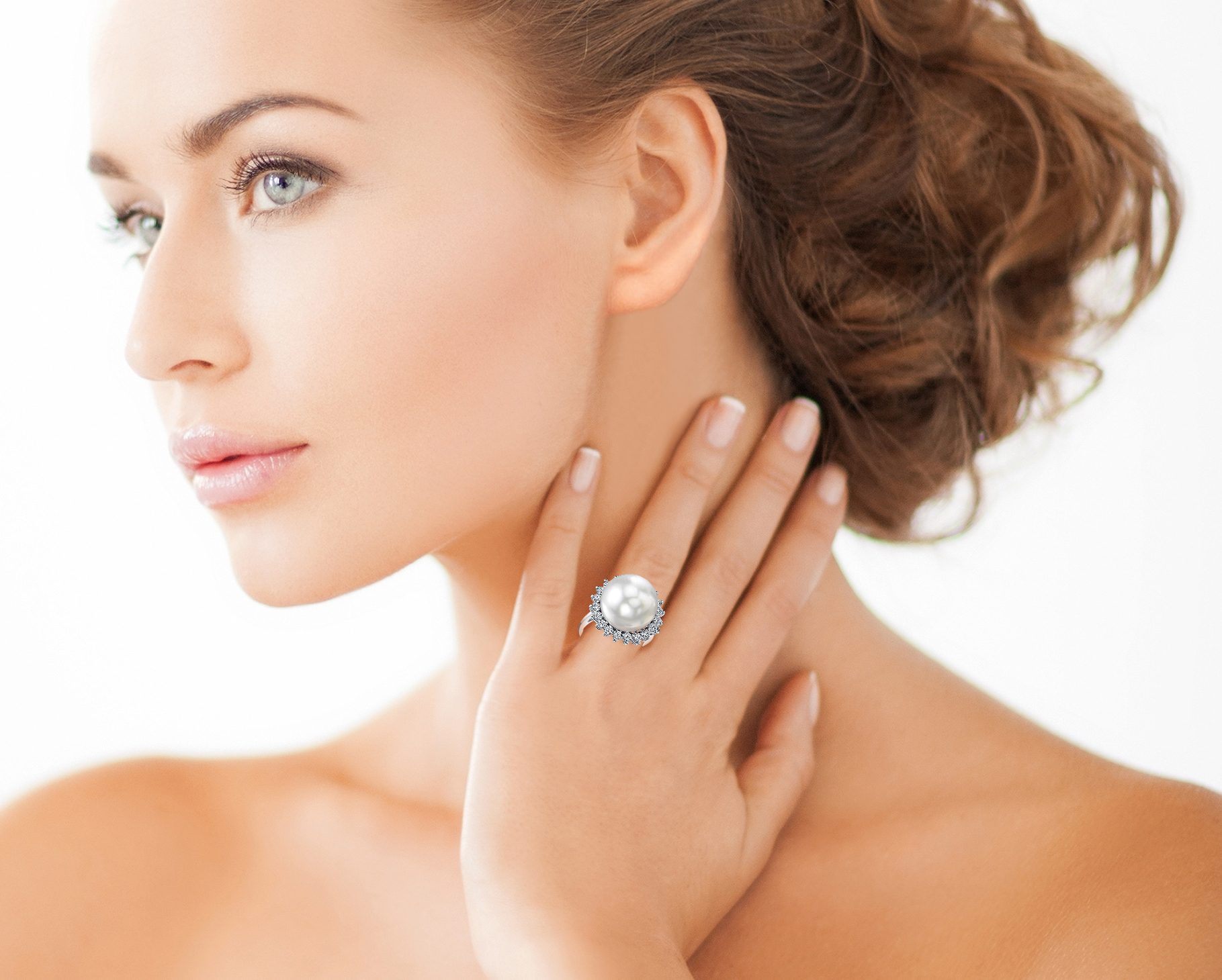 South Sea Pearl & Diamond Sage Ring