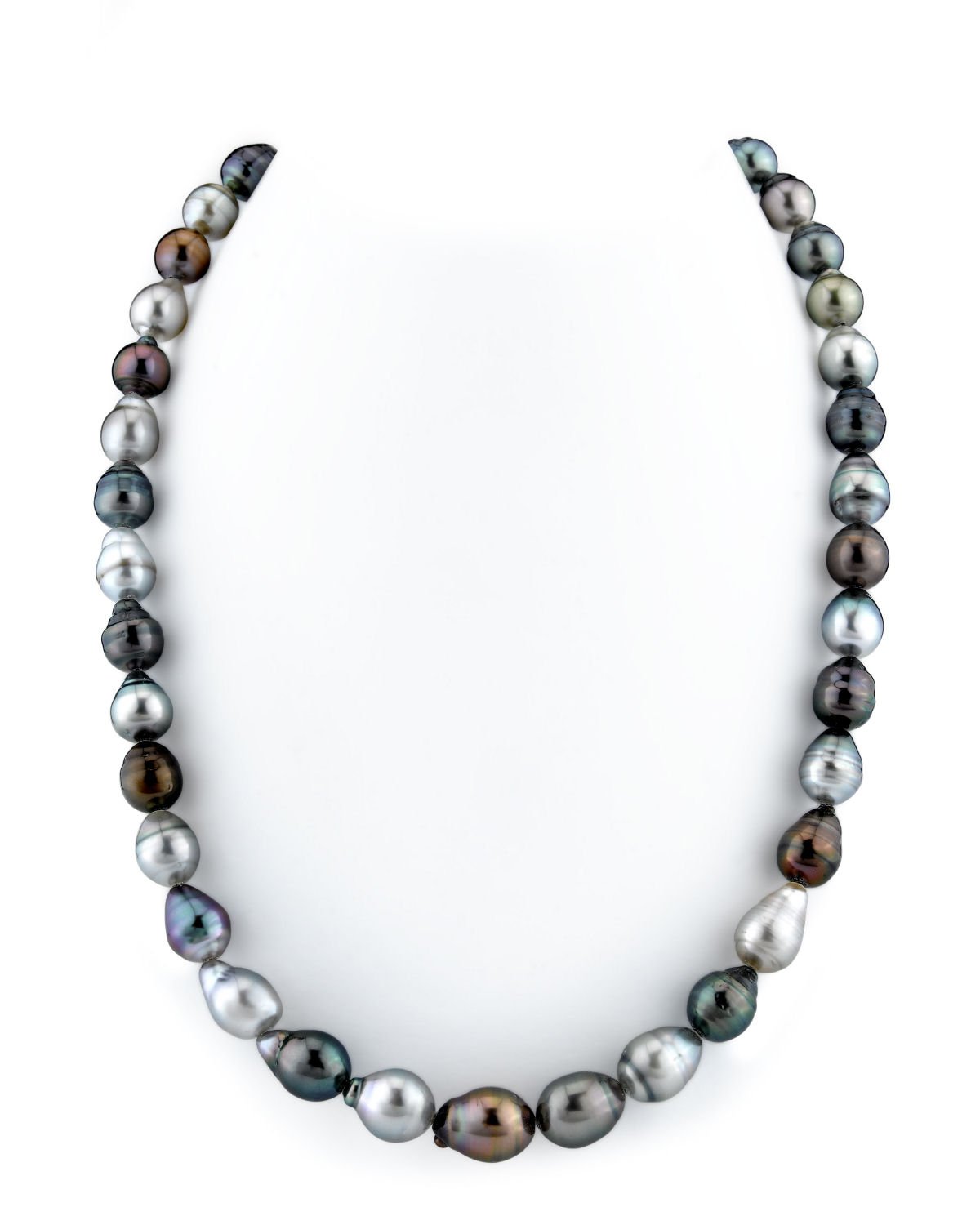 8-10mm Tahitian South Sea Multicolor Baroque Pearl Necklace