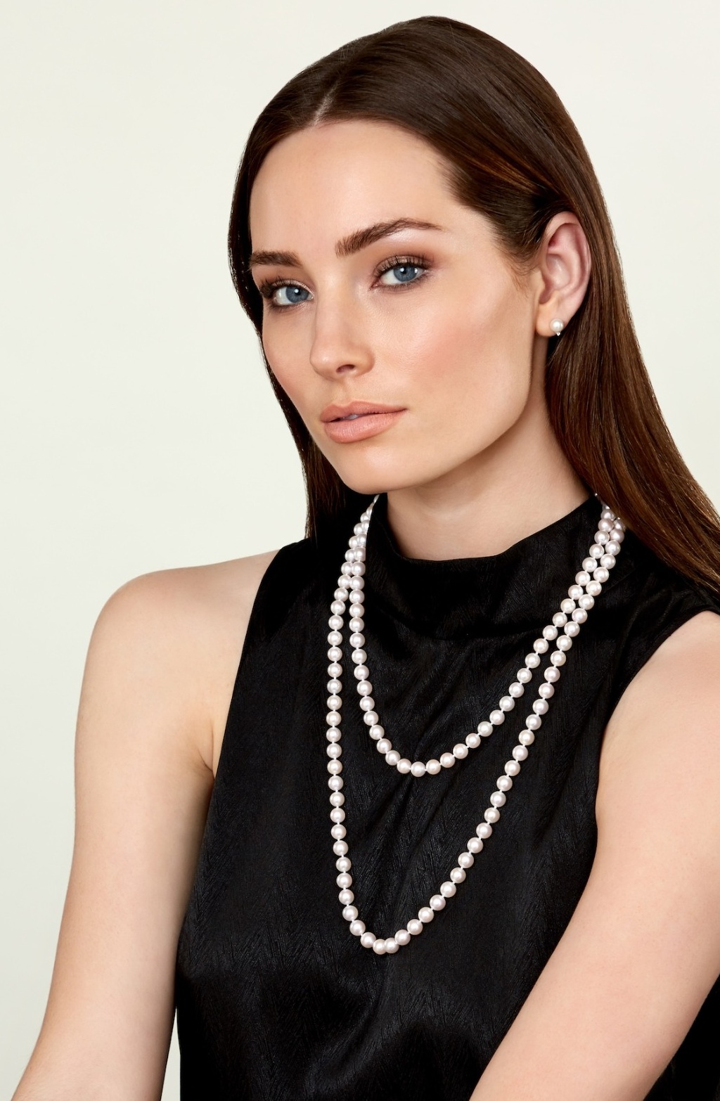 7.5-8.0mm Opera Length Japanese Akoya Pearl Necklace - Secondary Image