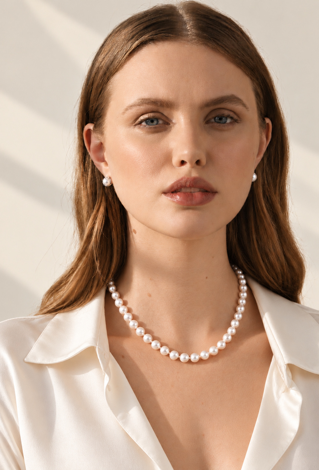 8.5-9.0mm Japanese Akoya White Pearl Necklace - AAA Quality - Secondary Image
