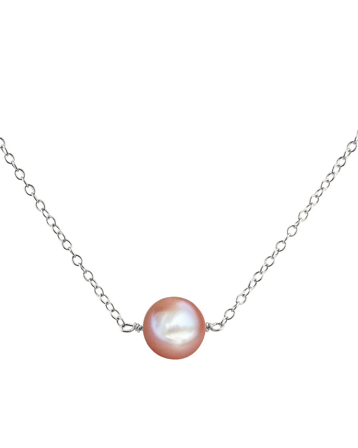 14K Gold Pink Freshwater Solitaire Pearl & Gold Pendant