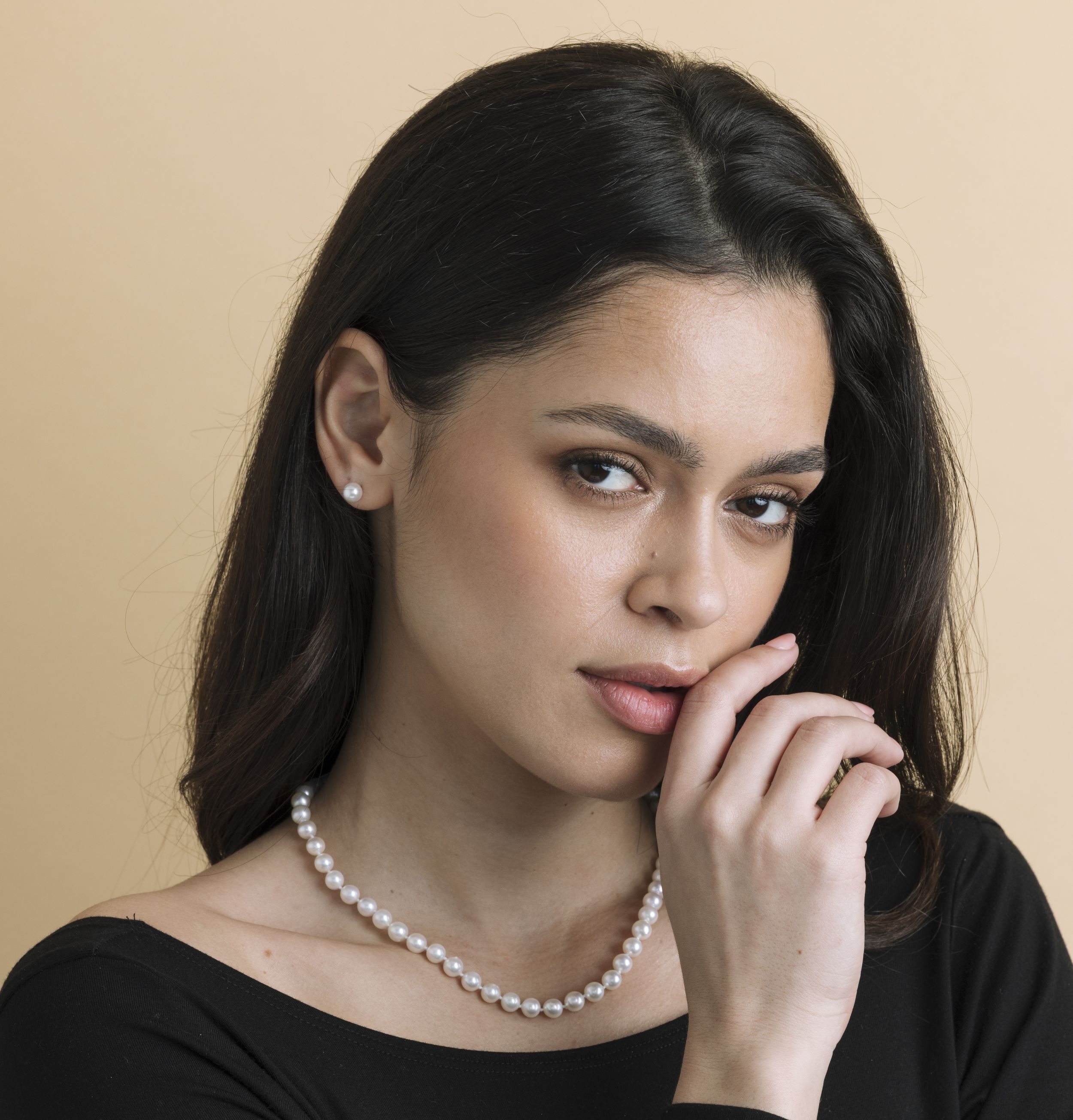 6.5-7.0mm Japanese Akoya Pearl Necklace & Earrings