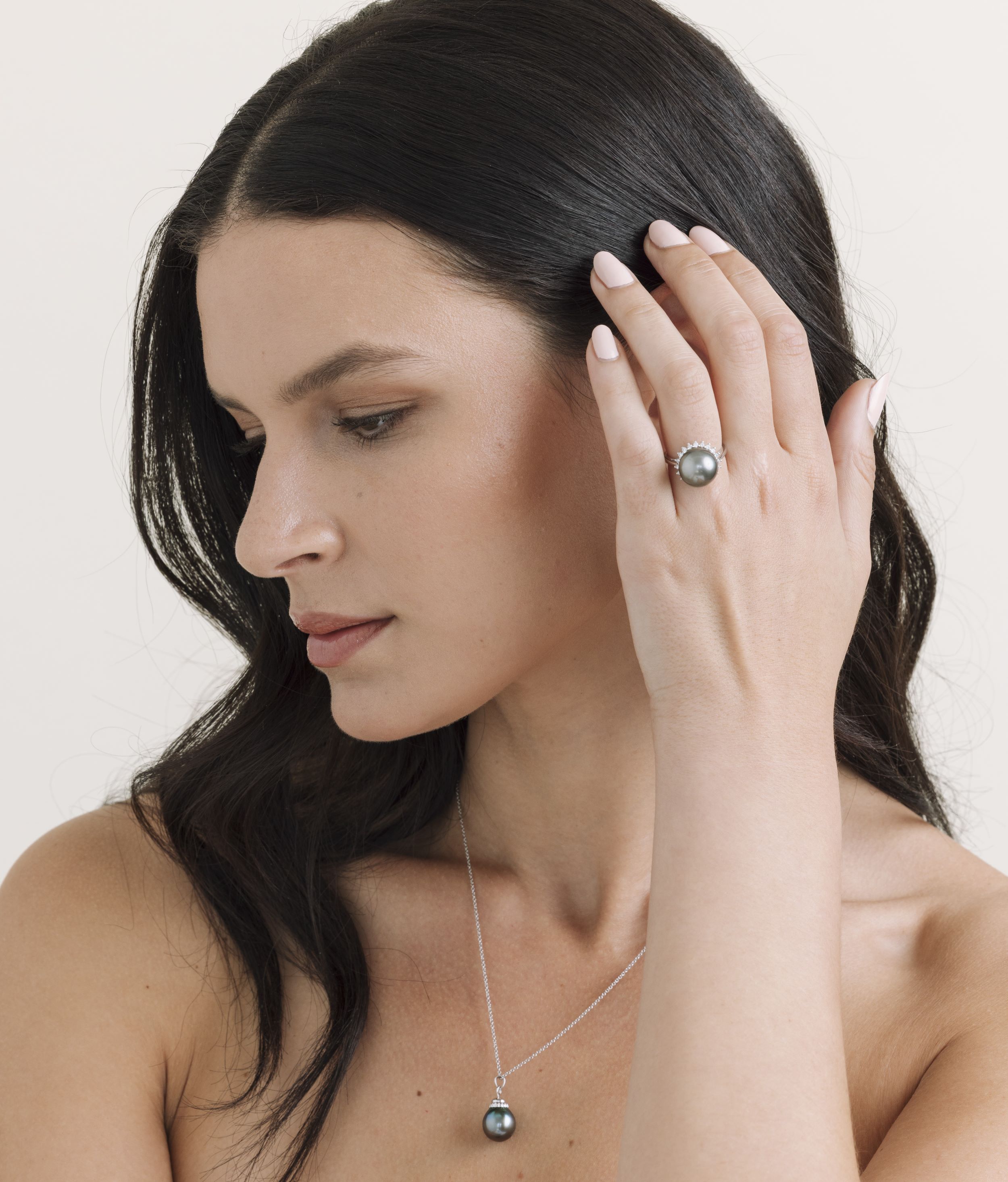 Tahitian South Sea Pearl & Diamond Sage Ring