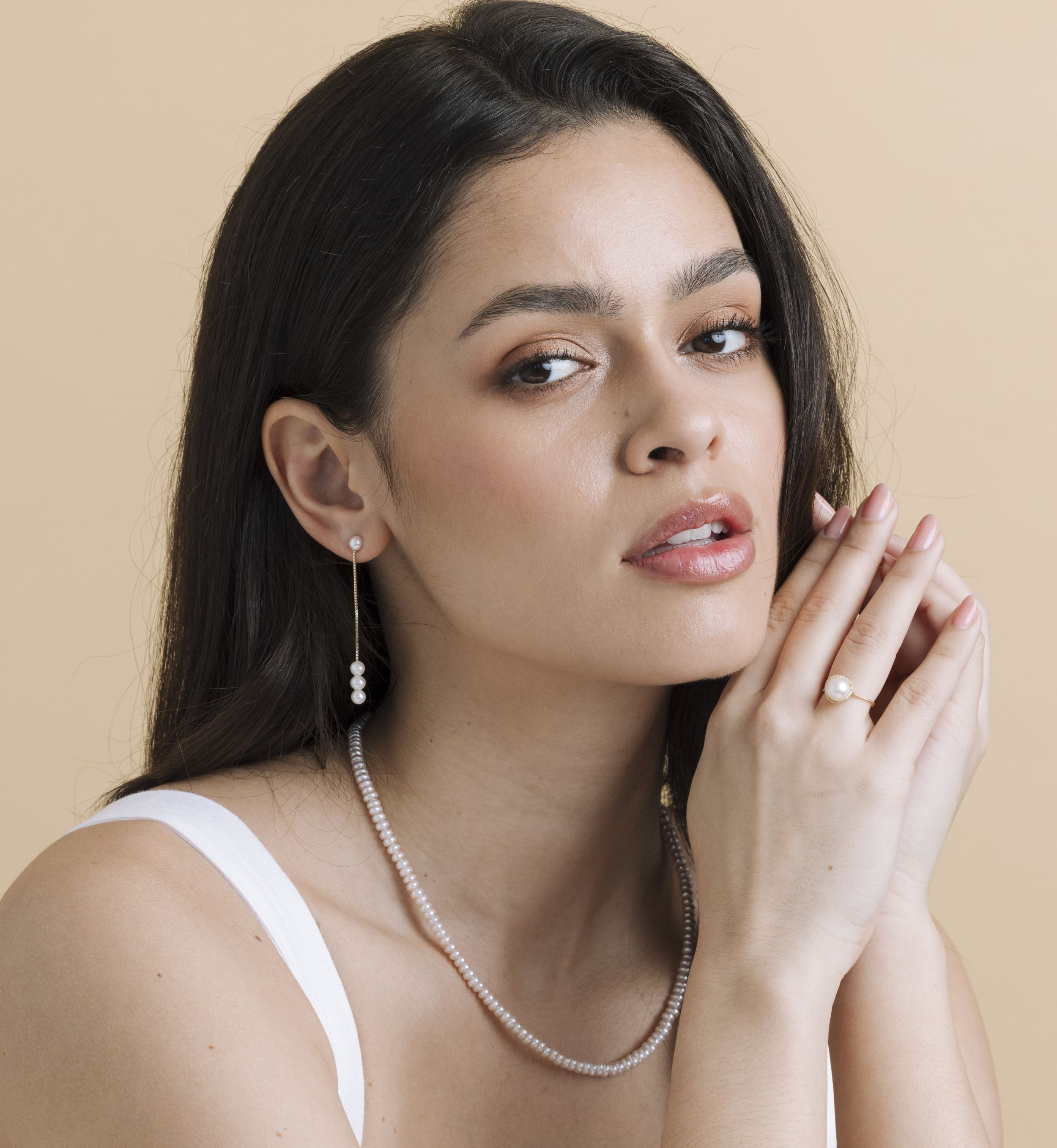 White Freshwater Pearl Bree Earrings