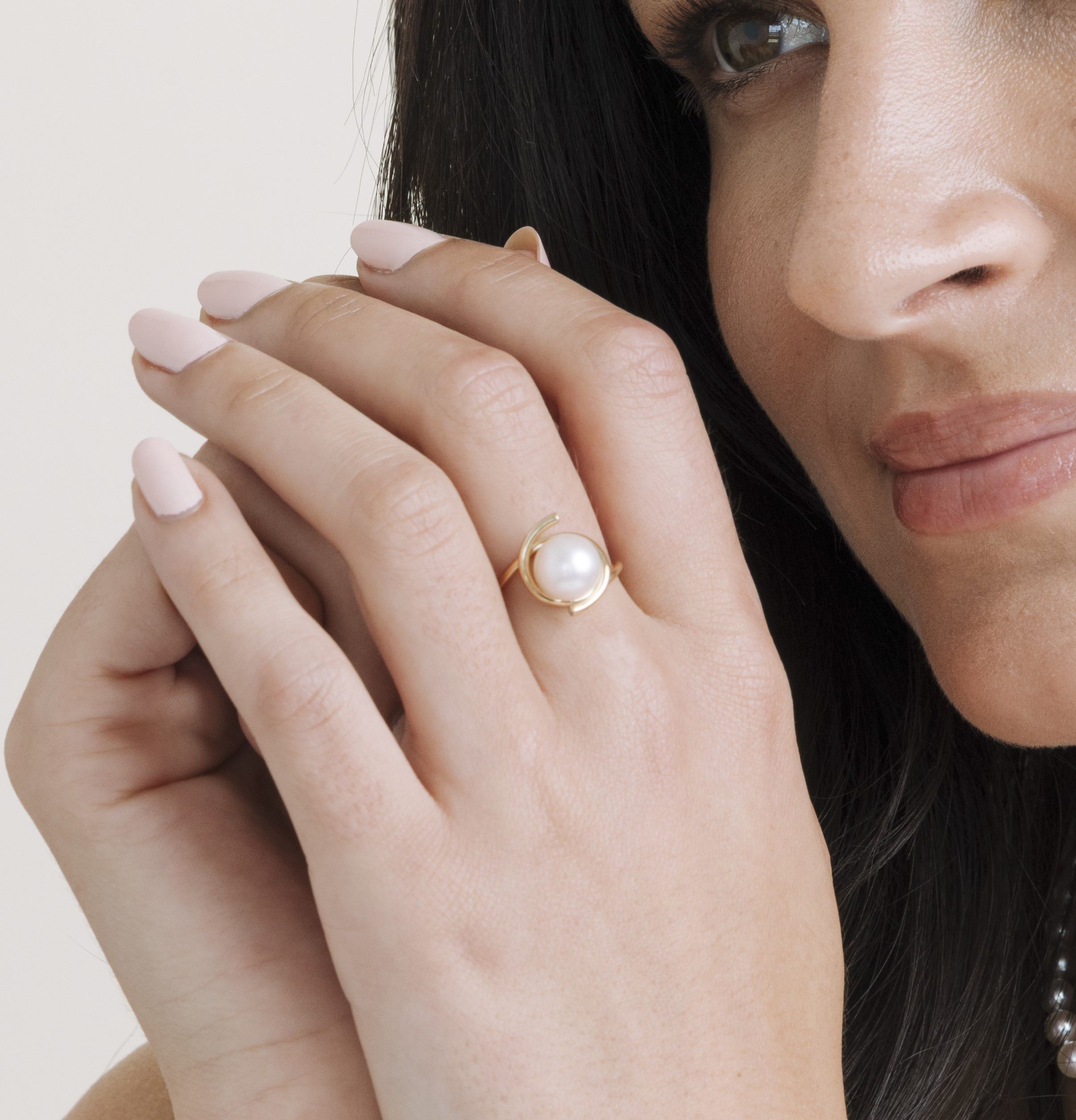 14K Gold Japanese Akoya Pearl Felicia Ring