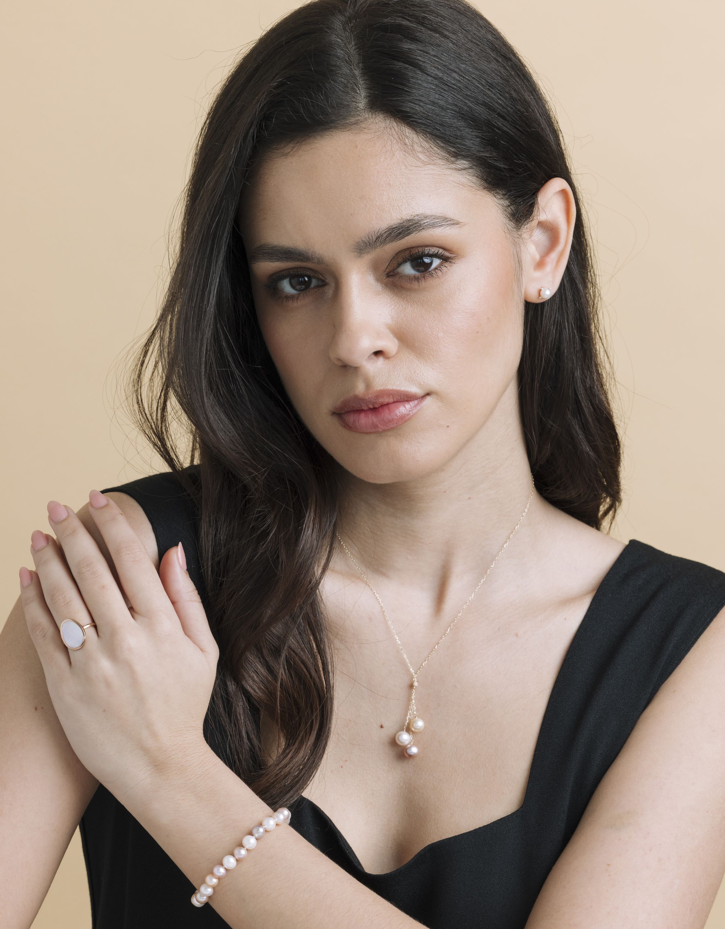 Pink Cultured Mother of Pearl Raya Ring