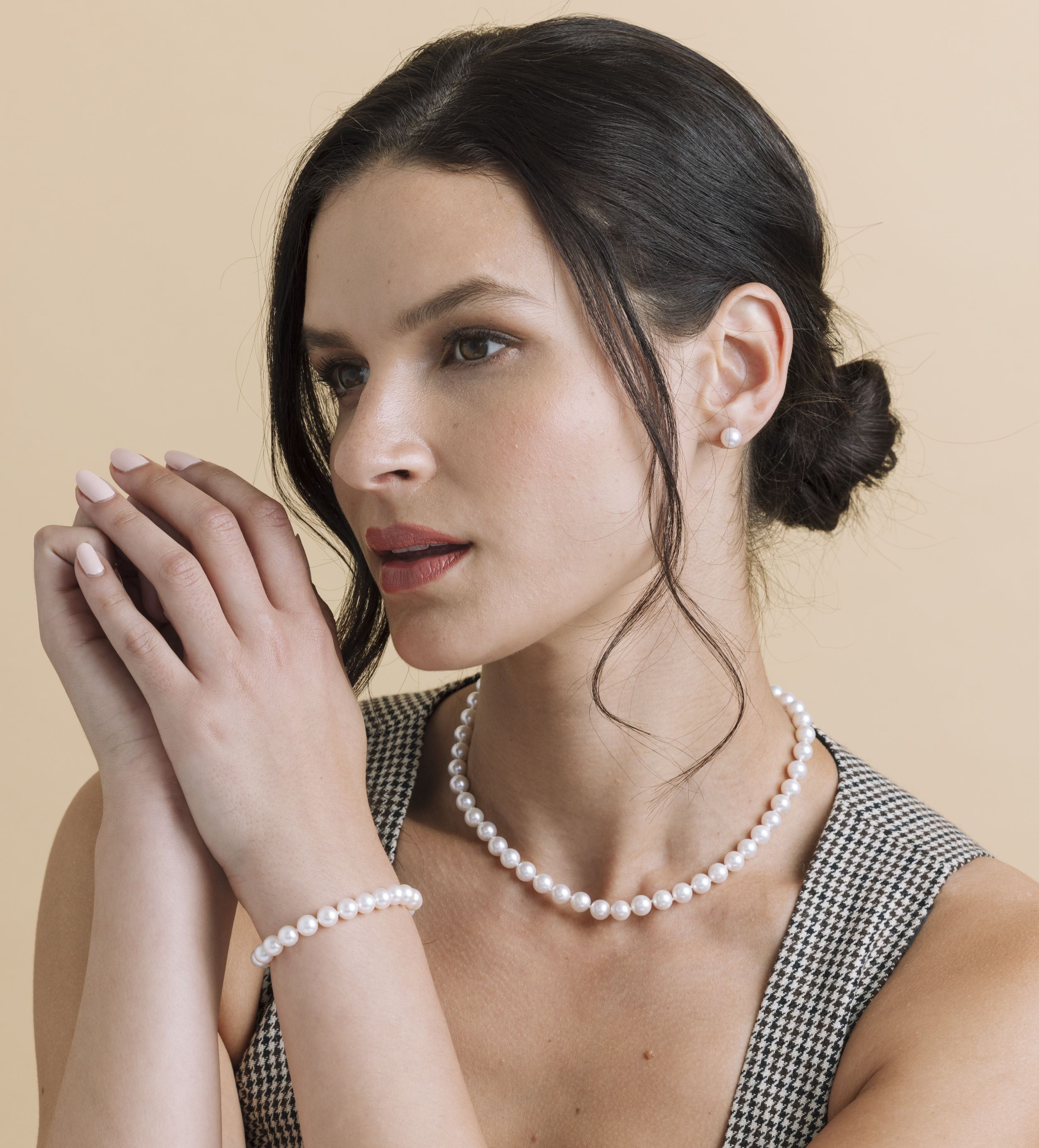7.0-7.5mm Japanese Akoya White Pearl Set