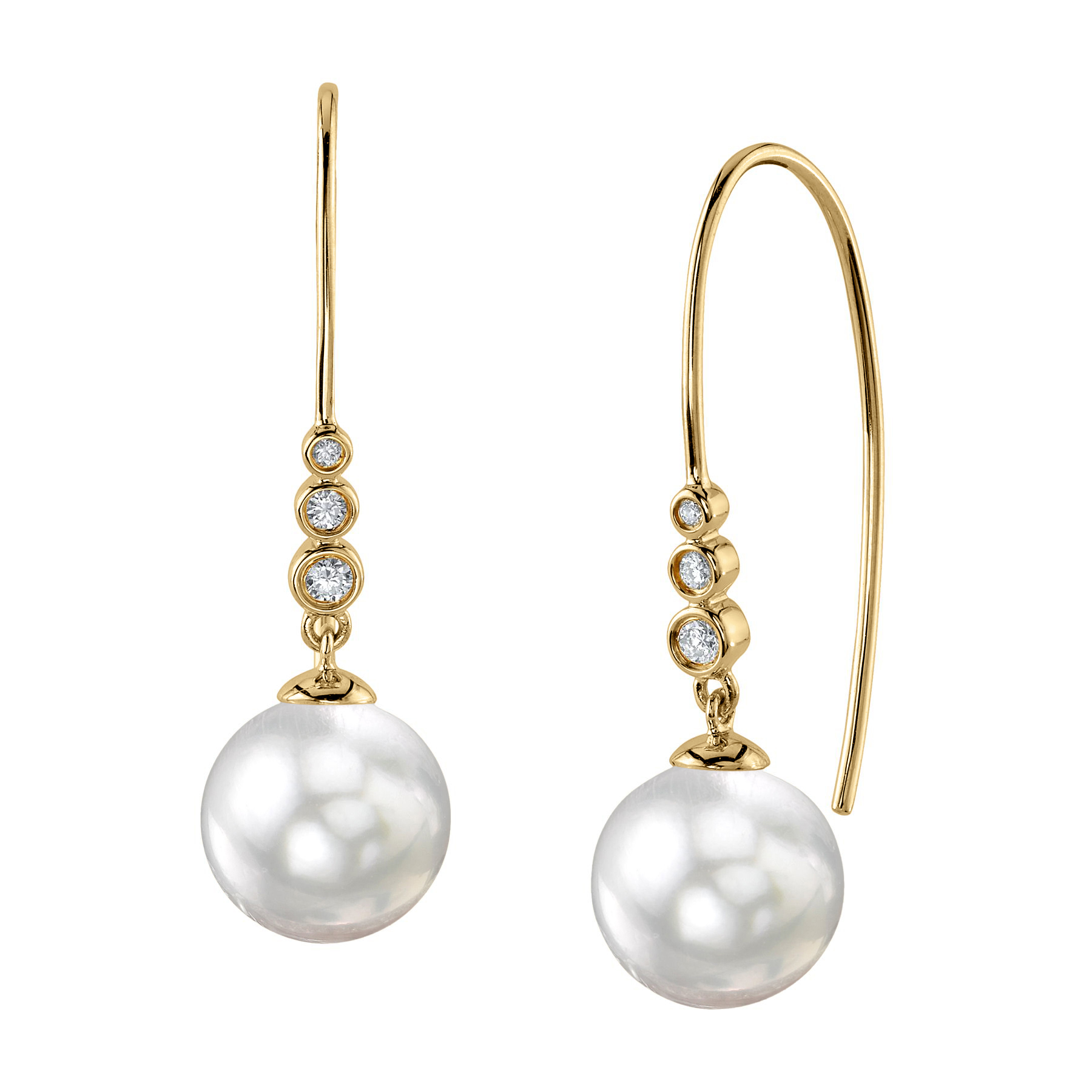 18K Gold South Sea Pearl & Diamond Stella Earrings