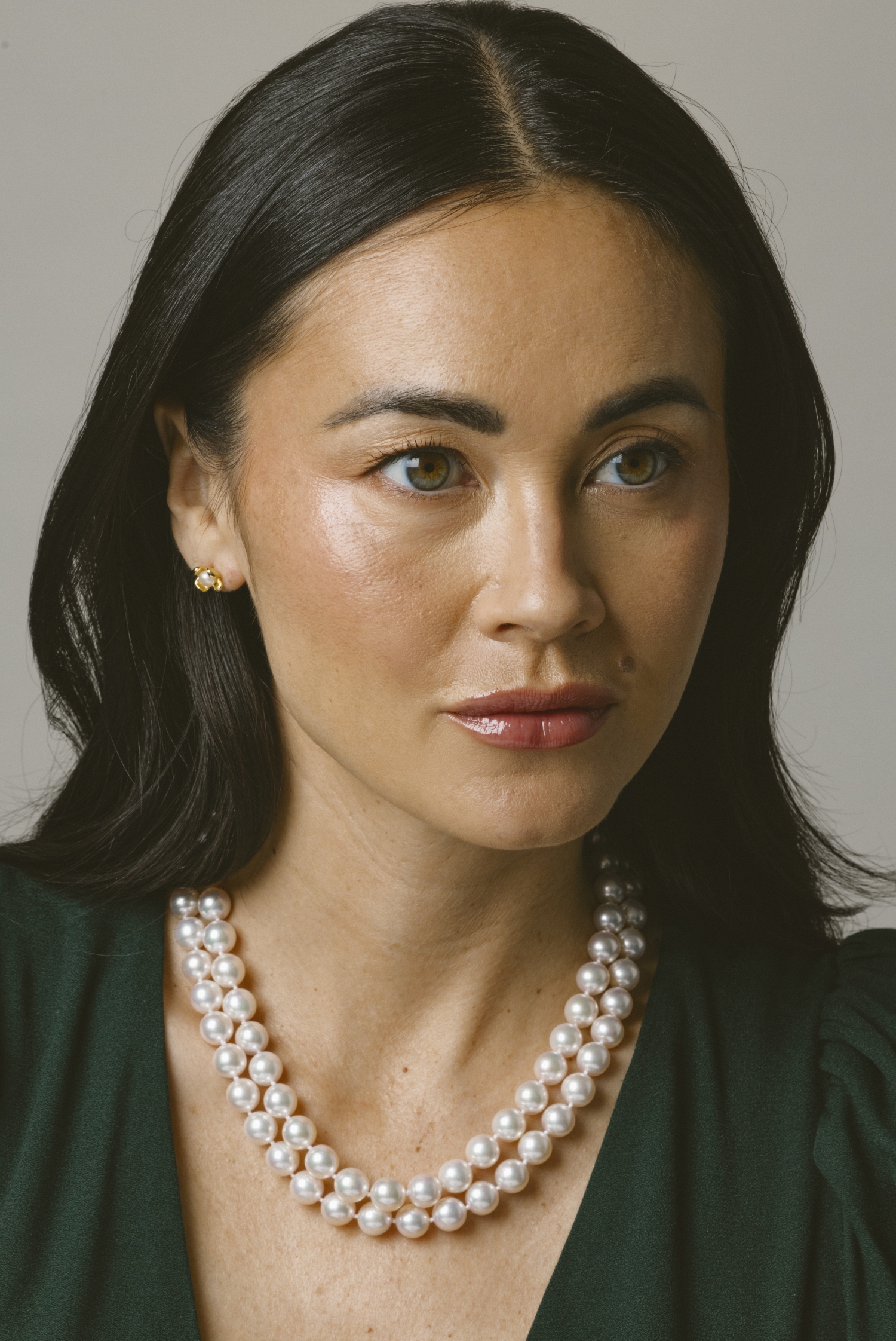 White Freshwater Pearl Flower Paris Stud Earrings