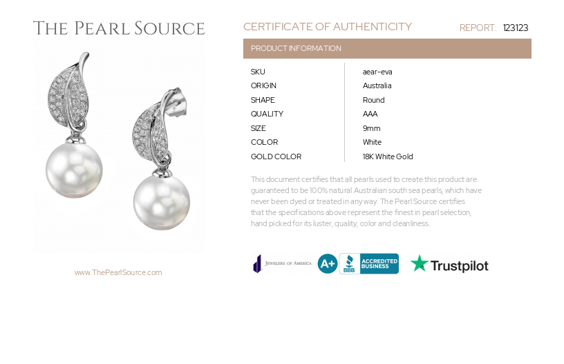 South Sea Pearl & Diamond Eva Earrings-Certificate