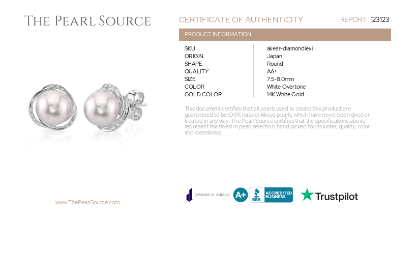 Akoya Pearl and Diamond Lexi Earrings-Certificate